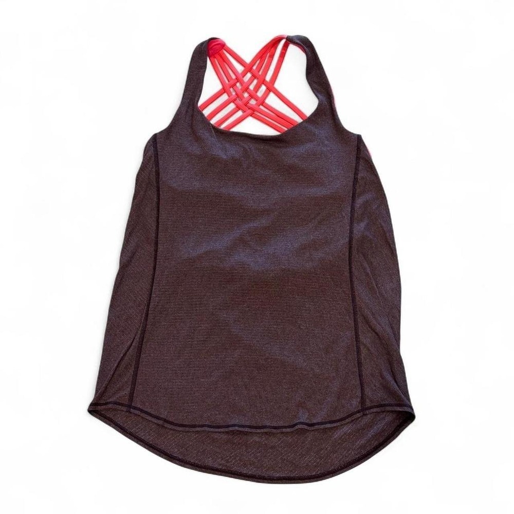 Lululemon Wild Tank Heathered Black Cherry / Electric Coral
